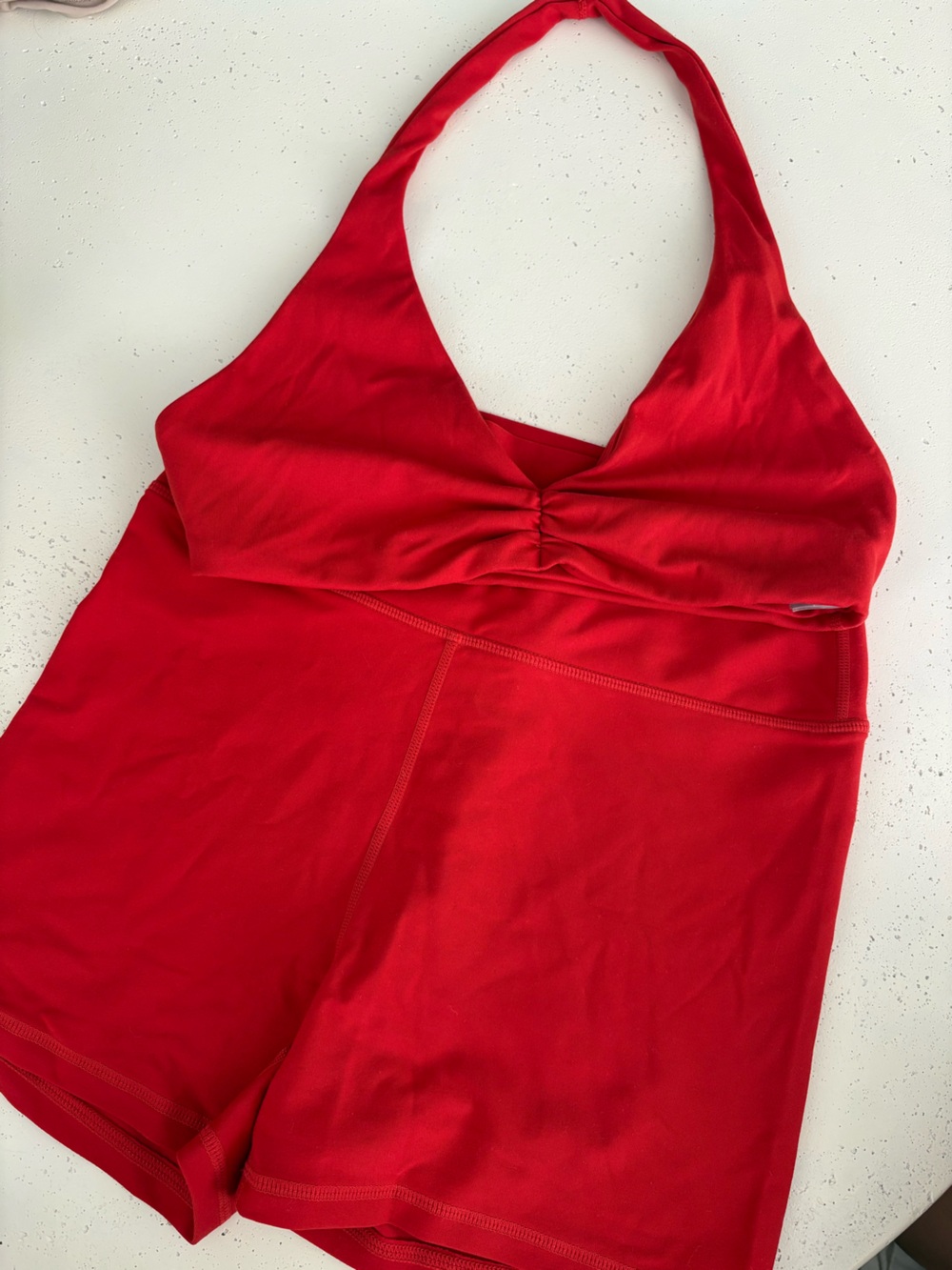 WeWoreWhat True Red Halter Bra & Hot Short Set Sz S
